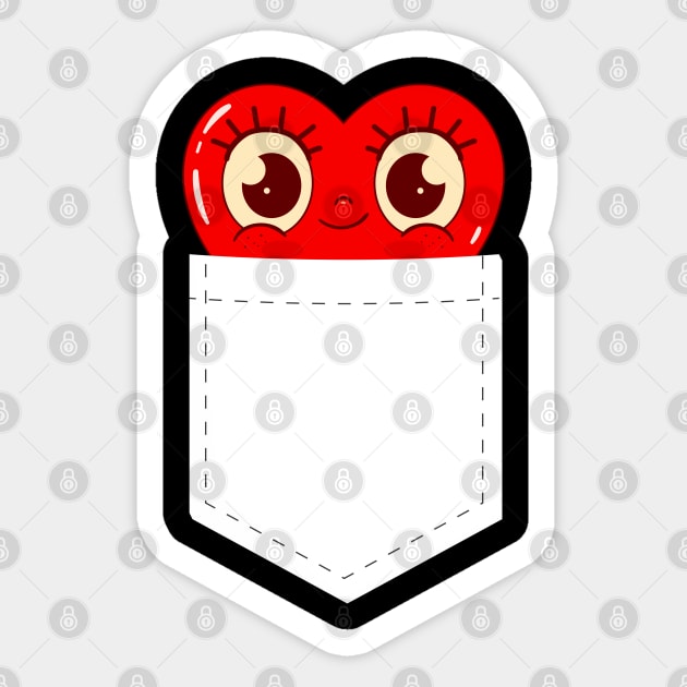 Miss Valentine - 3 Cute Heart in Pocket Sticker by Megadorim